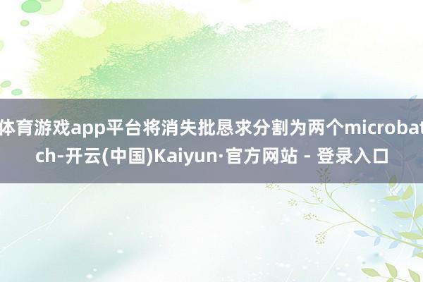 体育游戏app平台将消失批恳求分割为两个microbatch-开云(中国)Kaiyun·官方网站 - 登录入口