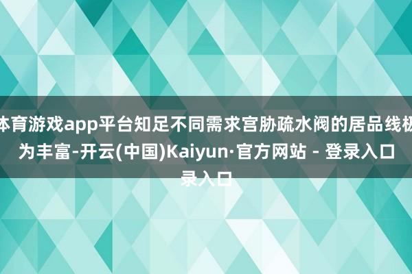 体育游戏app平台知足不同需求宫胁疏水阀的居品线极为丰富-开云(中国)Kaiyun·官方网站 - 登录入口