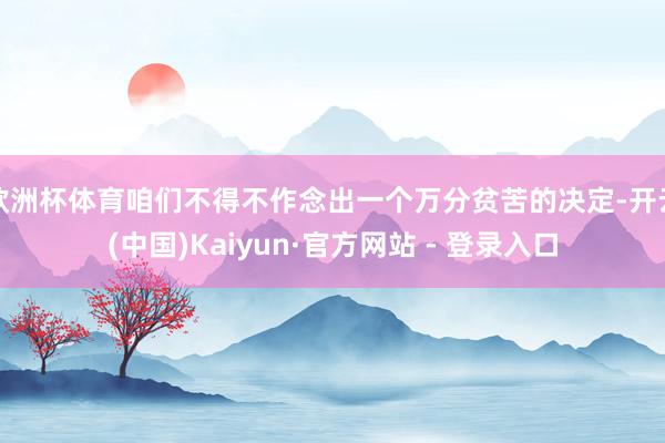 欧洲杯体育咱们不得不作念出一个万分贫苦的决定-开云(中国)Kaiyun·官方网站 - 登录入口