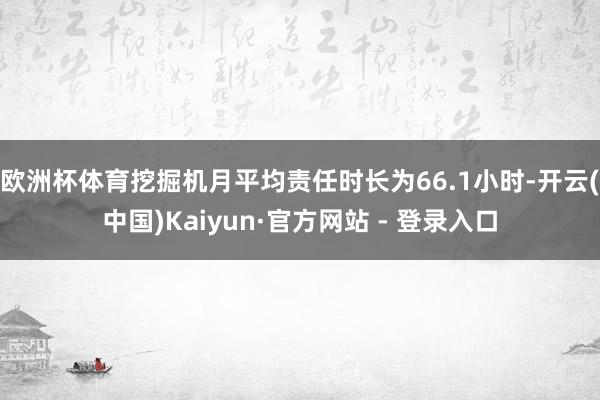 欧洲杯体育挖掘机月平均责任时长为66.1小时-开云(中国)Kaiyun·官方网站 - 登录入口