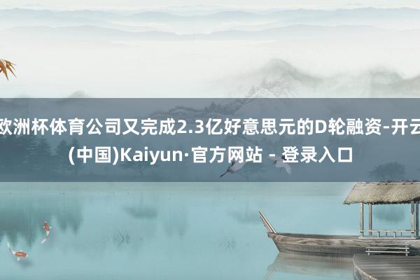 欧洲杯体育公司又完成2.3亿好意思元的D轮融资-开云(中国)Kaiyun·官方网站 - 登录入口