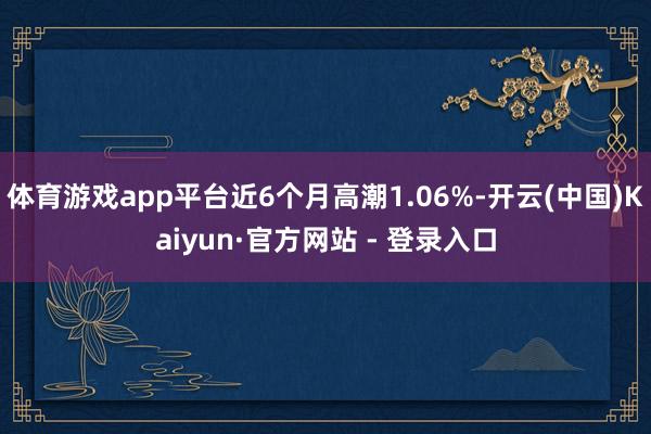 体育游戏app平台近6个月高潮1.06%-开云(中国)Kaiyun·官方网站 - 登录入口