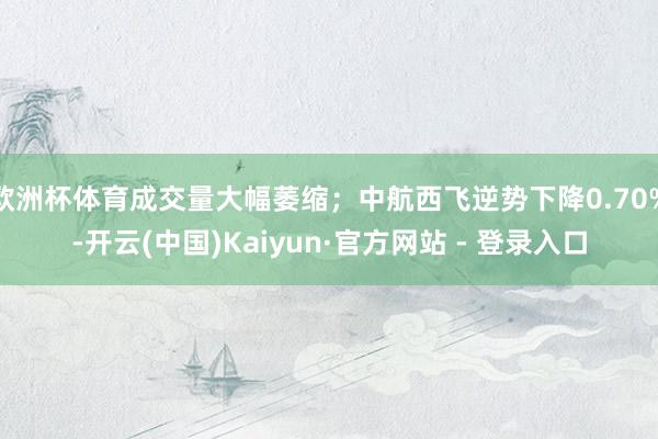 欧洲杯体育成交量大幅萎缩；中航西飞逆势下降0.70%-开云(中国)Kaiyun·官方网站 - 登录入口