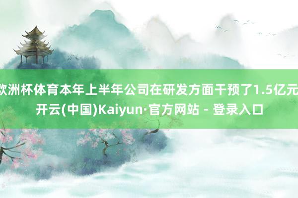欧洲杯体育本年上半年公司在研发方面干预了1.5亿元-开云(中国)Kaiyun·官方网站 - 登录入口