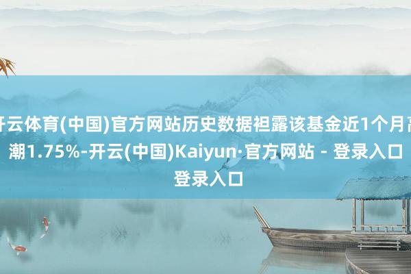 开云体育(中国)官方网站历史数据袒露该基金近1个月高潮1.75%-开云(中国)Kaiyun·官方网站 - 登录入口