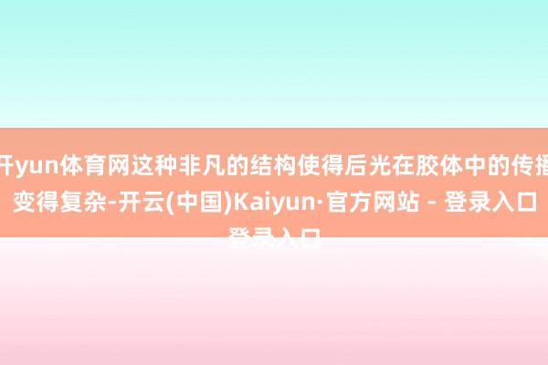 开yun体育网这种非凡的结构使得后光在胶体中的传播变得复杂-开云(中国)Kaiyun·官方网站 - 登录入口