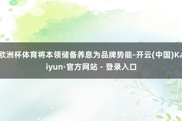 欧洲杯体育将本领储备养息为品牌势能-开云(中国)Kaiyun·官方网站 - 登录入口