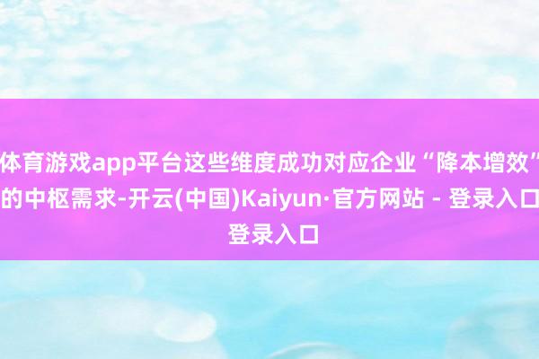 体育游戏app平台这些维度成功对应企业“降本增效”的中枢需求-开云(中国)Kaiyun·官方网站 - 登录入口