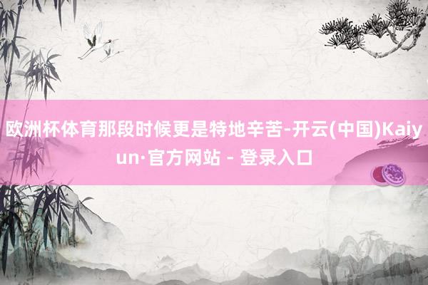 欧洲杯体育那段时候更是特地辛苦-开云(中国)Kaiyun·官方网站 - 登录入口