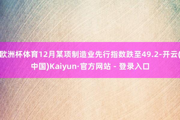欧洲杯体育12月某项制造业先行指数跌至49.2-开云(中国)Kaiyun·官方网站 - 登录入口